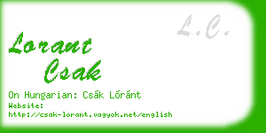 lorant csak business card